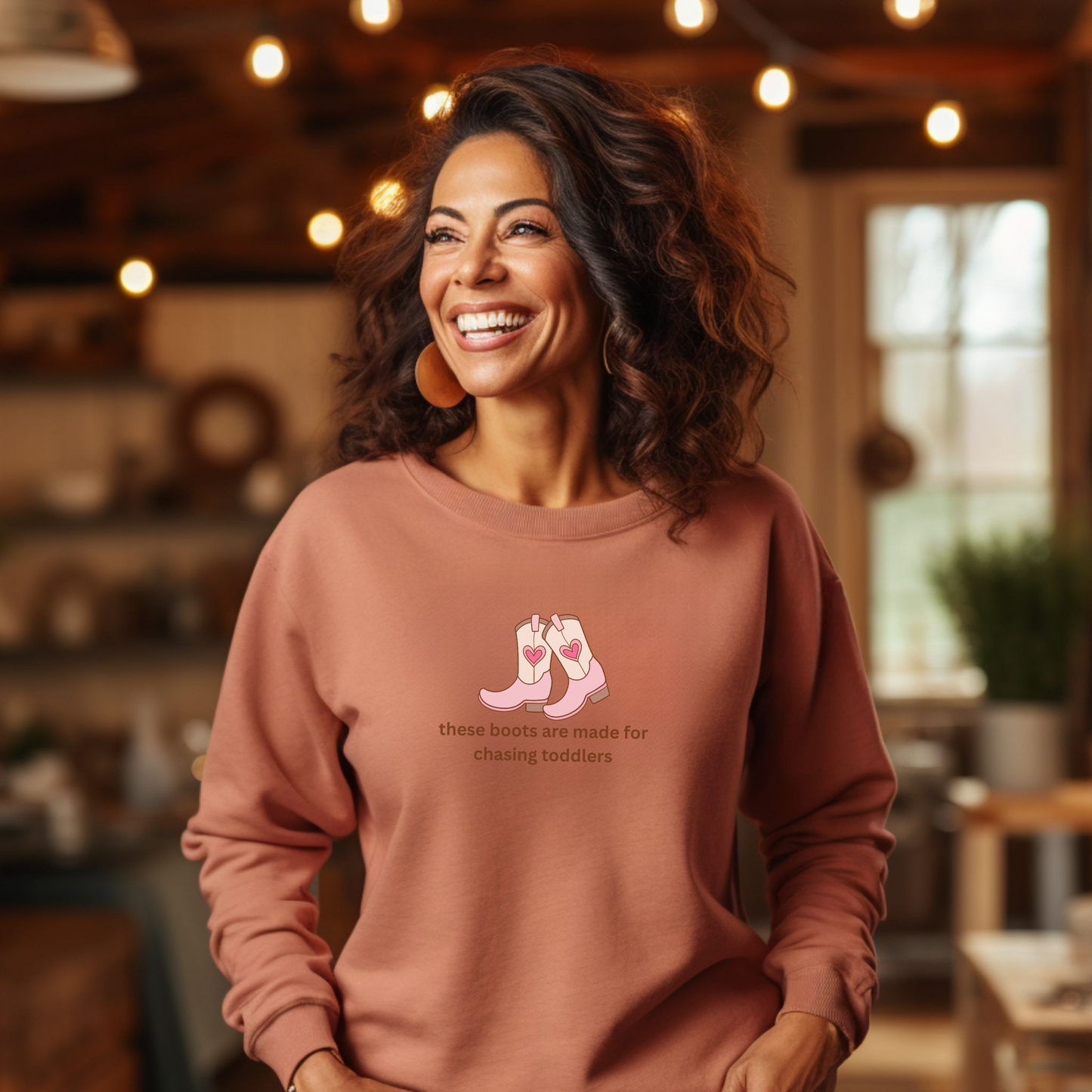 these boots were made for chasing toddlers Comfort Colors 1566 Crewneck Sweatshirt