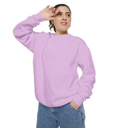 Embroidered tired as a mother Comfort Colors Crewneck Sweatshirt