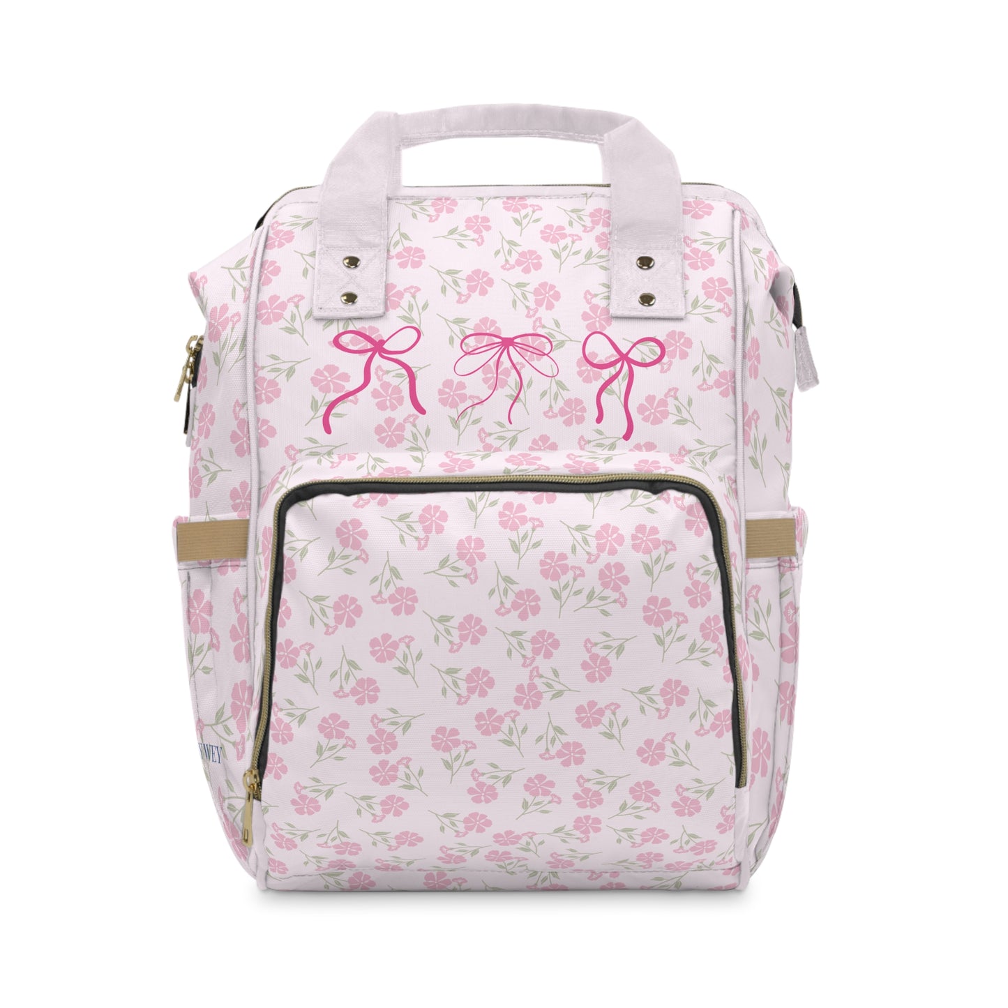Pink Floral with Bows Diaper Backpack, Toddler Backpack, Girls Dance Bag