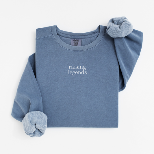 Embroidered raising legends Comfort Colors 1566 Crewneck Sweatshirt