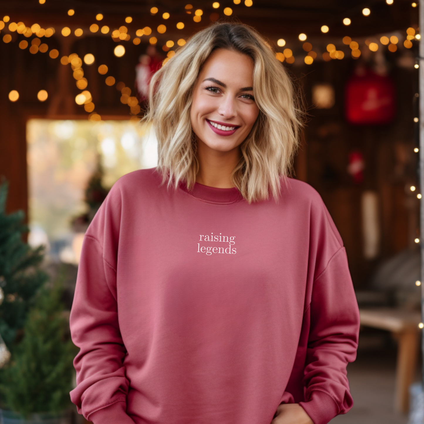 Embroidered raising legends Comfort Colors 1566 Crewneck Sweatshirt