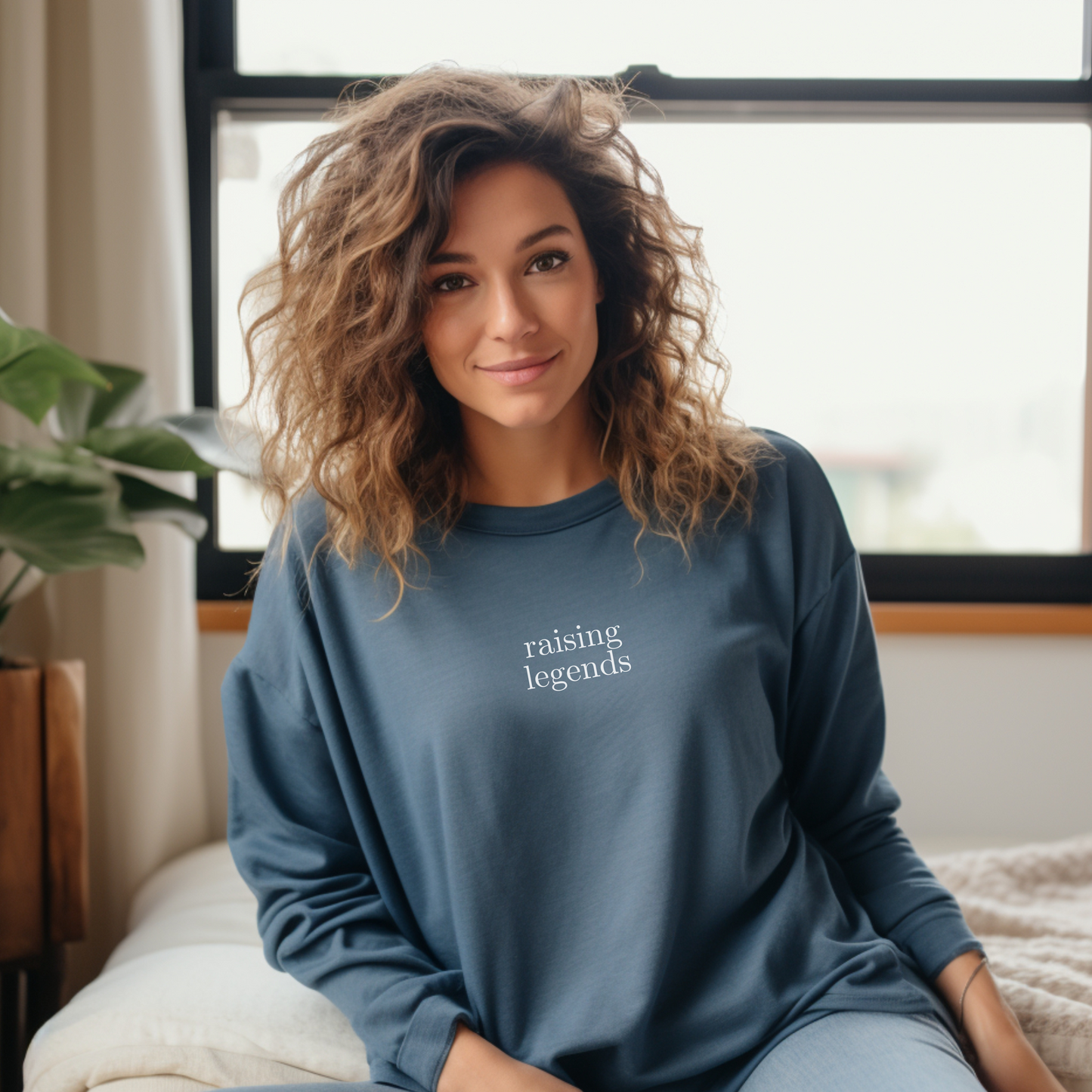 Embroidered raising legends Comfort Colors 1566 Crewneck Sweatshirt