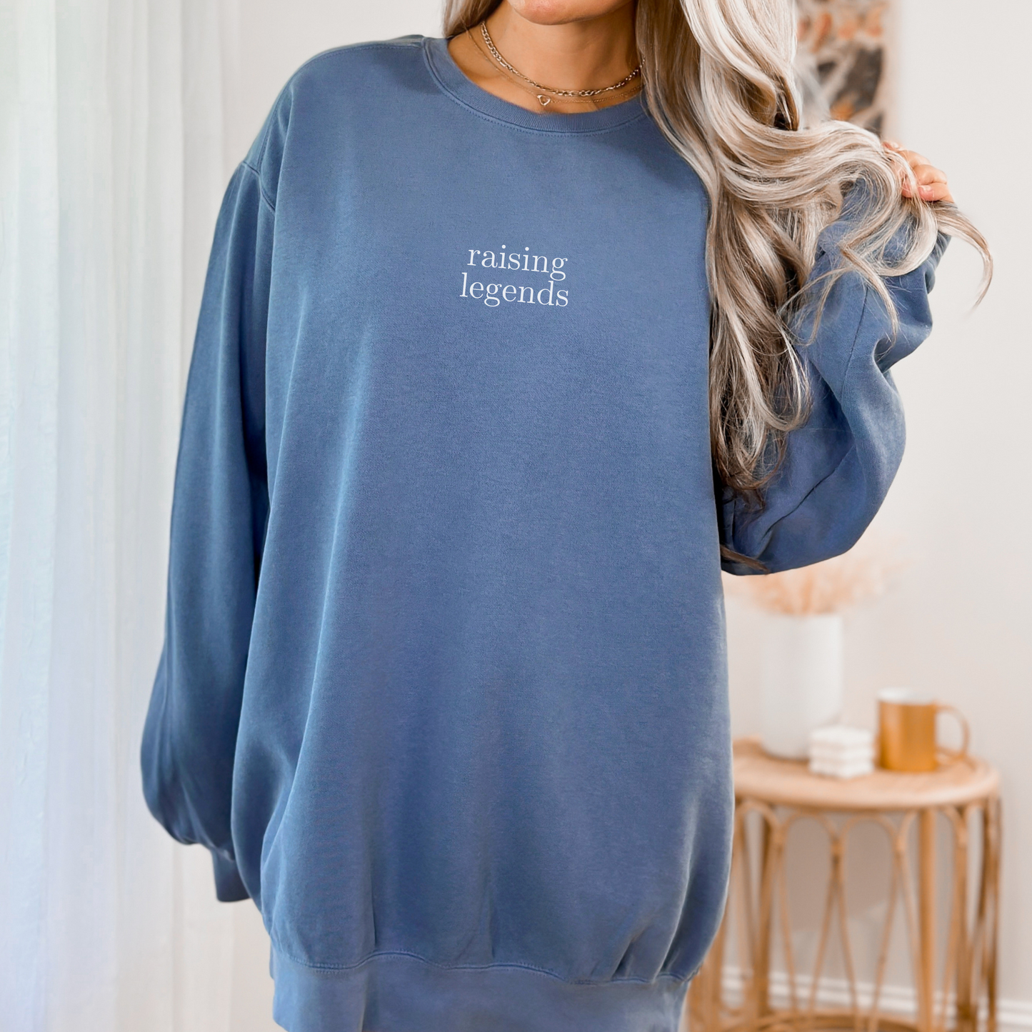 Embroidered raising legends Comfort Colors 1566 Crewneck Sweatshirt