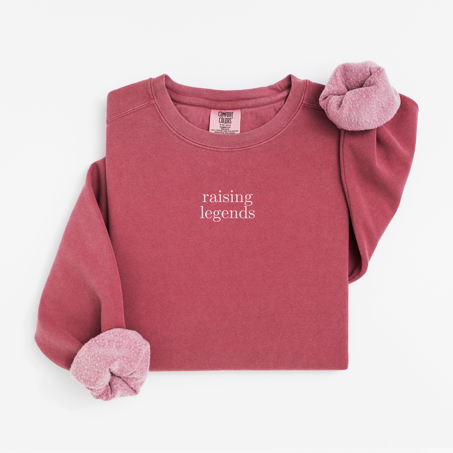 Embroidered raising legends Comfort Colors 1566 Crewneck Sweatshirt