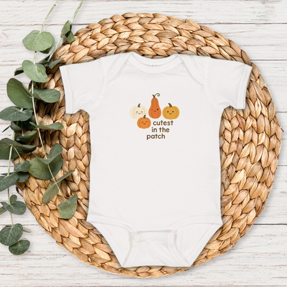 Cutest in the Patch Infant Bodysuit, Fall Baby Outfit, Pumpkin Bodysuit, Cute Halloween Baby Clothes, Baby Shower Gift