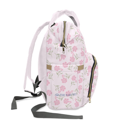 Pink Floral with Bows Diaper Backpack, Toddler Backpack, Girls Dance Bag